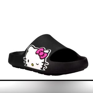 Hello Kitty black Slides Slipper Shoes New Girls SZ 2/3 Sandals Slip On